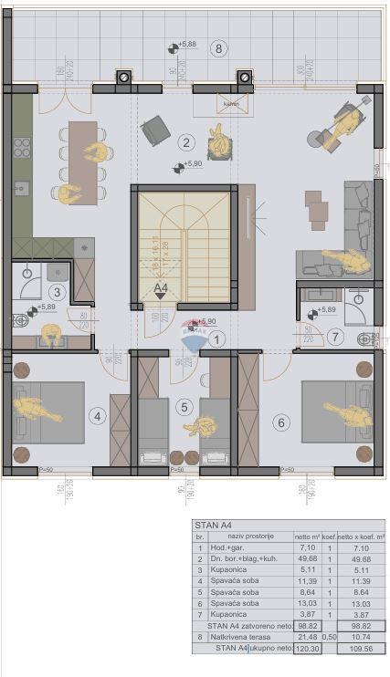 Condo/Apartment Štinjan, Pula, 109,56m2