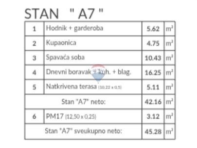 Istra, Pula - jednosobni stan, novogradnja, 1.kat - A7