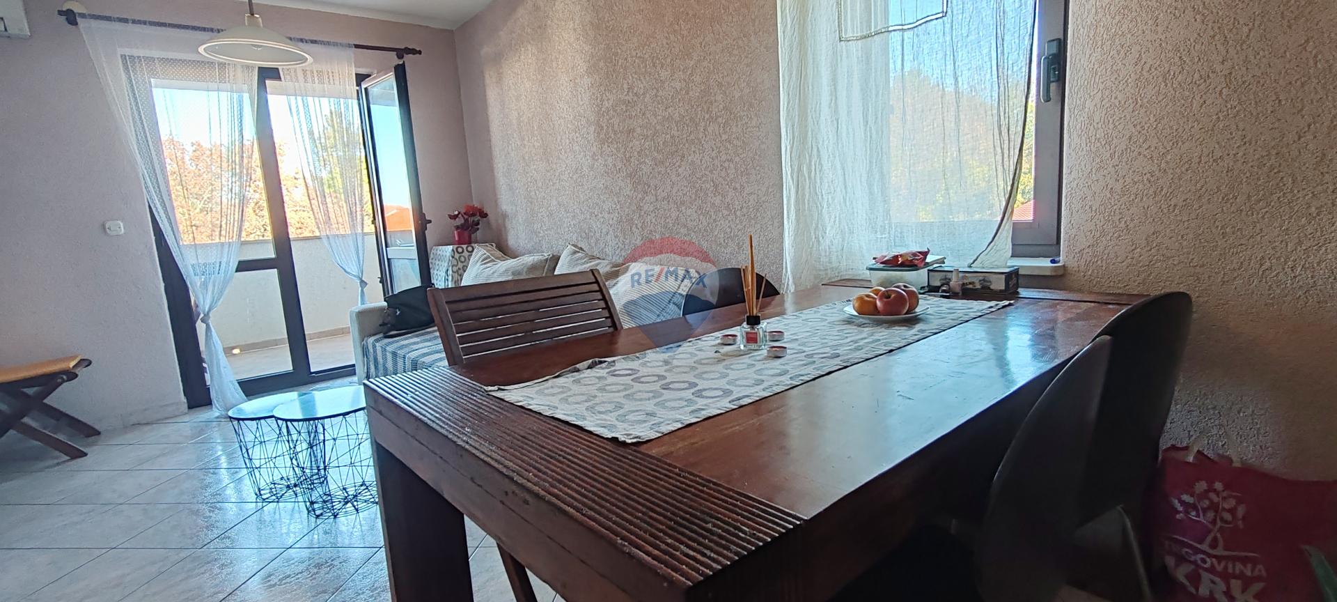 Krk, Malinska - jednosoban stan, pogled na more