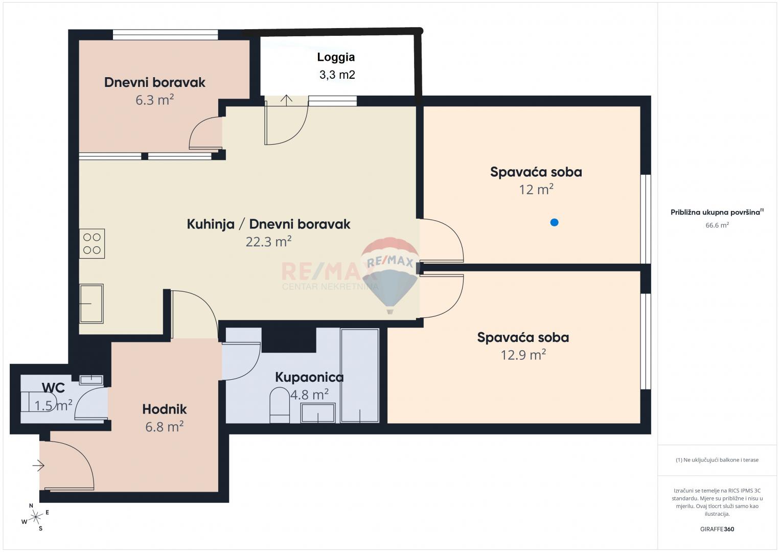 ZAGREB, Špansko-četverosoban stan 70m2 s balkonom, lift