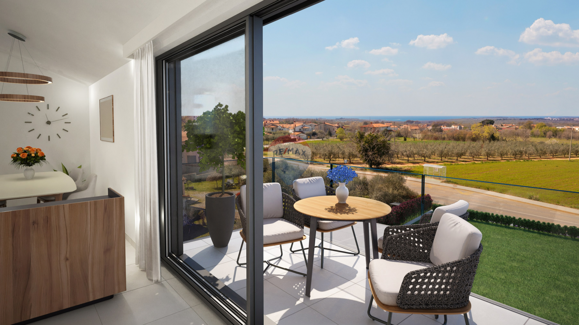 Poreč okolica &ndash; 2S+DB stan s pogledom na more, 78 m&sup2;