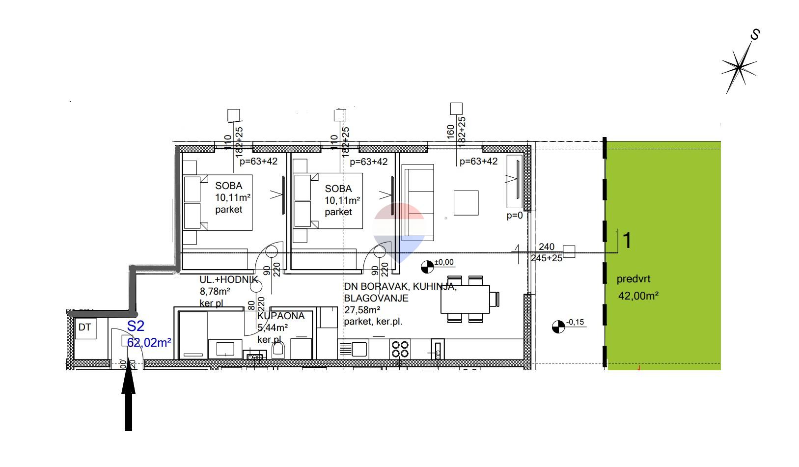 Flat/Appartement Gornja Dubrava, 65,89m2
