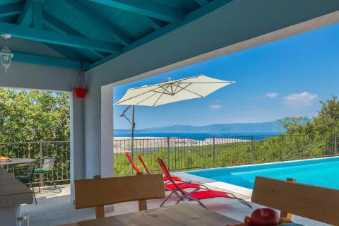 RIJEKA,ŠMRIKA- NOVOGRADNJA, Kuća 140 m2 sa bazenom i otvorenim pogledom na more