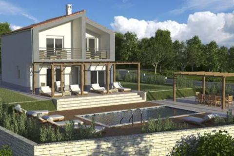 Otok Krk, Vrbnik, samostojeća vila u novogradnji sa panoramskim pogledom na more!