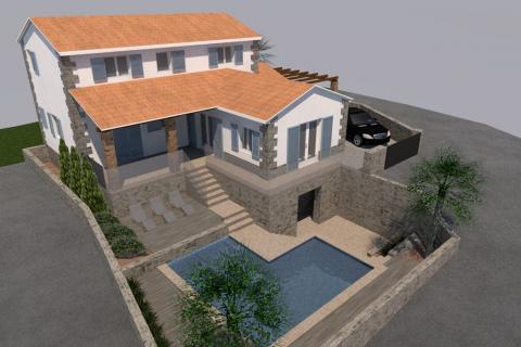 Istra, Pazin okolica - samostojeća kamena kuća sa dvorištem