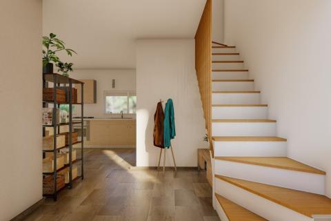 Istra, Tinjan okolica, moderna dvojna kuća, gotova, useljiva