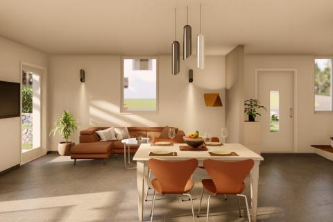 Istra, Tinjan okolica, moderna dvojna kuća, gotova, useljiva