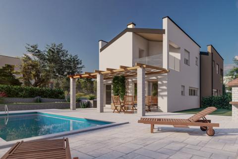 Istra, Tinjan okolica, moderna dvojna kuća, gotova, useljiva