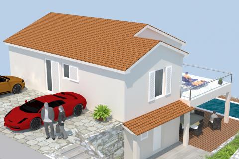 Senj, Krivi put, građevinsko zemljište s građevinskom dozvolom, 421m2