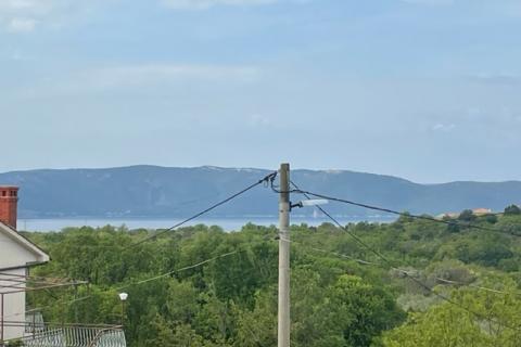 Die Insel Krk, Sottovento, Wohnung im Bau, 52 m2, 2 Schlafzimmer + Wohnzimmer, Meerblick