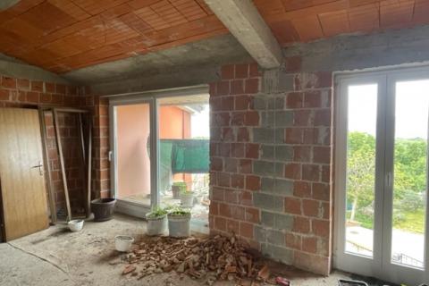 Die Insel Krk, Sottovento, Wohnung im Bau, 52 m2, 2 Schlafzimmer + Wohnzimmer, Meerblick