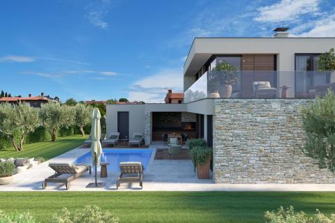 Istra, Kaštelir dvojna kuća sa okućnicom i s pogledom na more