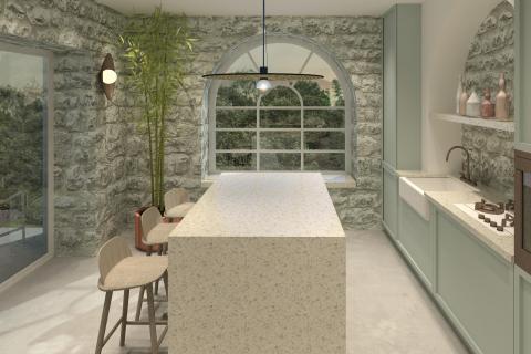 Kanfanar, okolica,  novogranja autohtonog stila s bazenom