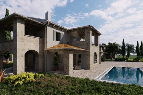 Istra, Kanfanar, novogradnja autohtonog stila s bazenom