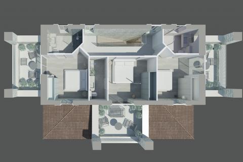 Kanfanar, okolica, kamena kuća s bazenom