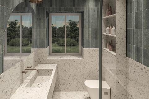 Kanfanar, okolica,  novogranja autohtonog stila s bazenom