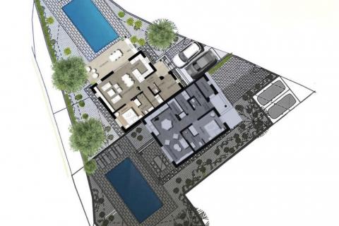 Otok Krk, okolica grada Krka - kuća u novogradnji s bazenom