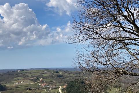 Grožnjan okolica, građevinsko zemljište s pogledom na more