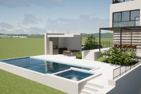 Kaštelir, lijepa moderna vila u izgradnji sa bazenom 