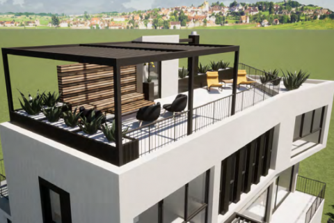 Kaštelir, lijepa moderna vila u izgradnji sa bazenom 