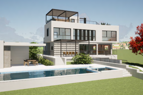 Kaštelir, lijepa moderna vila u izgradnji sa bazenom 