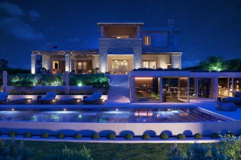 Grožnjan okolica, vila pogled more u autohtonom stilu s liftom