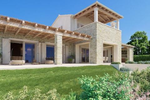 Grožnjan okolica, vila pogled more u autohtonom stilu s liftom