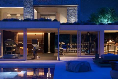 Grožnjan okolica, vila pogled more u autohtonom stilu s liftom