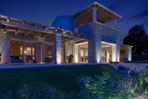 Grožnjan okolica, vila pogled more u autohtonom stilu s liftom