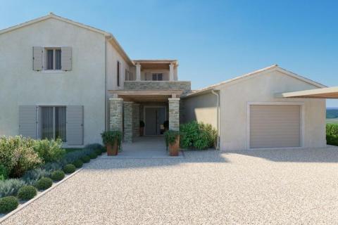 Grožnjan okolica, vila pogled more u autohtonom stilu s liftom