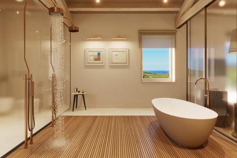 Grožnjan okolica, vila pogled more u autohtonom stilu s liftom