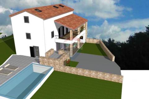 Istra, okolica Rovinja, Kanfanar, kamena kuća sa bazenom