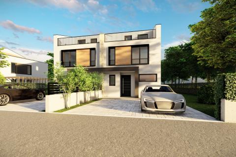 Poreč, okolica, moderna duplex kuća u izgradnji sa pogledom na more