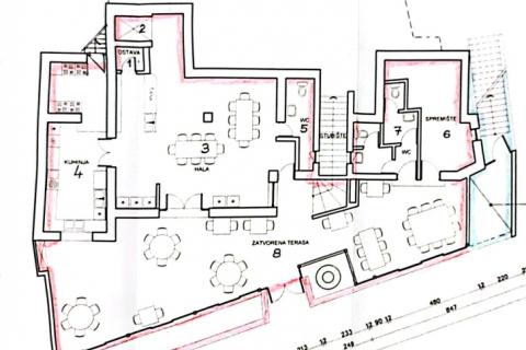 OTOK KRK,MALINSKA-stambena zgrada sa osam apartmana i restoranom