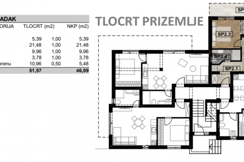 Otok Krk - Malinska, stan u novogradnji s bazenom i pogledom na more