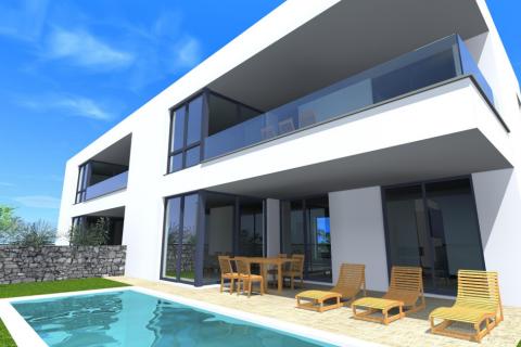 OTOK KRK,MALINSKA kuća na prodaju sa bazenom