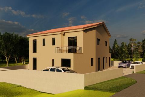 Istra, Buje okolica, kuća u izgradnji s bazenom