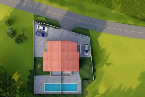 Istra, Buje okolica, kuća u izgradnji s bazenom