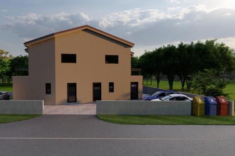 Istra, Buje okolica, kuća u izgradnji s bazenom