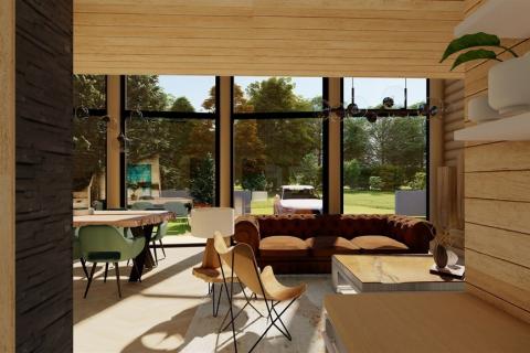 Gorski Kotar, Fužine - drvena brvnara od trupaca 