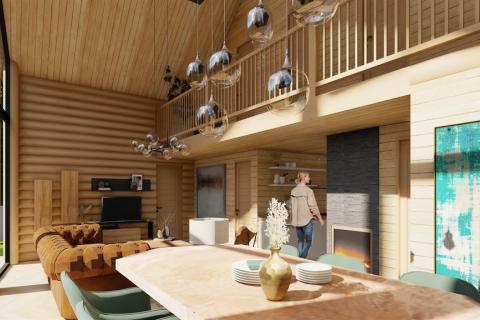 Gorski Kotar, Fužine - drvena brvnara od trupaca 