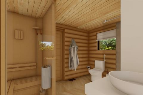 Gorski Kotar, Fužine - drvena brvnara od trupaca 