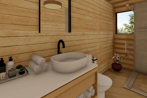 Gorski Kotar, Fužine - drvena brvnara od trupaca 