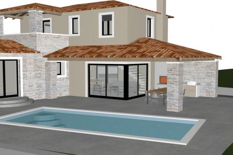 Istra - Kaštelir - građevinska parcela s projektom 750 m2 za izgradnju odmah