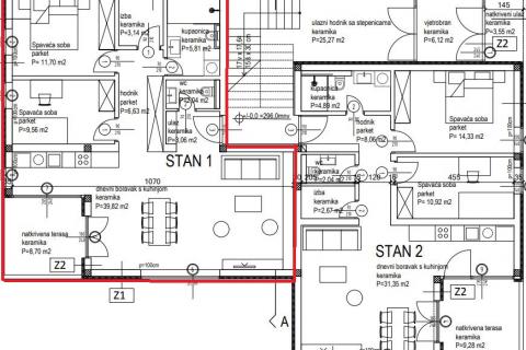 Istra, Kanfanar - novogradnja pogled more prizemlje, 2 sobe, vrt 