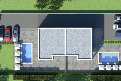 Poreč, okolica, dvojnica u izgradnji sa pogledom na more i prirodu