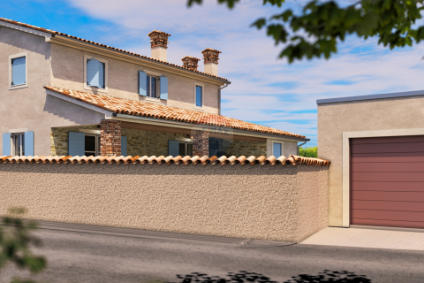 Istra, Krnica - građevinsko zemljište sa pravomoćnom građevinskom dozvolom 2 km od mora