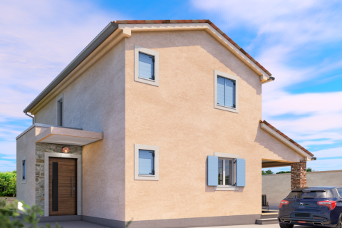 Istra, Krnica - građevinsko zemljište sa pravomoćnom građevinskom dozvolom 2 km od mora