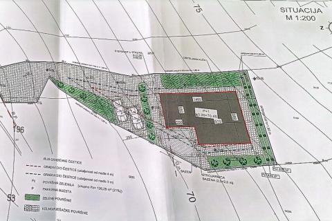 Crikvenica- građevinsko zemljište sa idejnim projektom za obiteljsku kuću ( P+1 ) sa bazenom