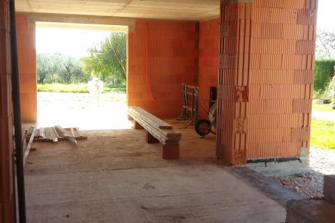 Istra, Umag - nova roh-bau kuća, pogled na more